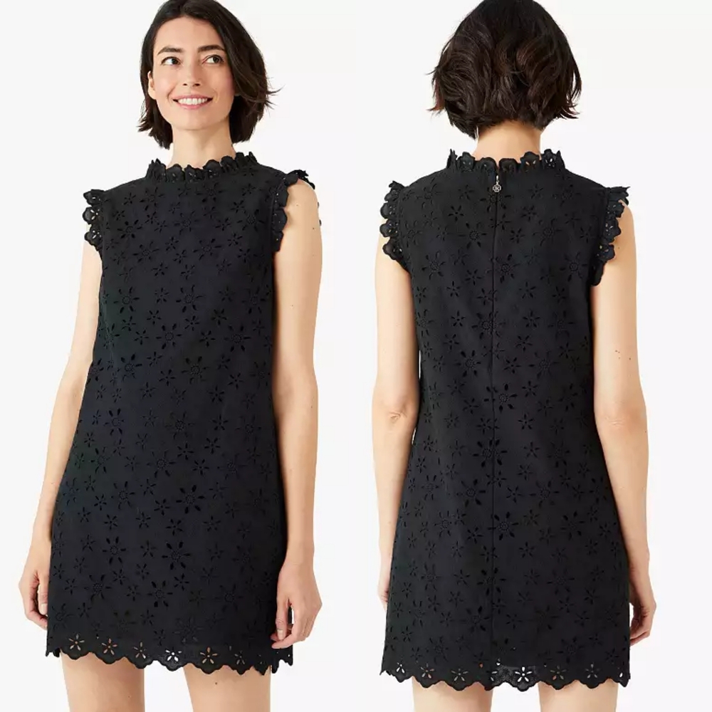 Black Sleeveless Mock Neck Sheath Mini Dress